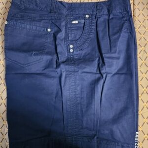 Hanes Navy Blue Shorts with Button Accents